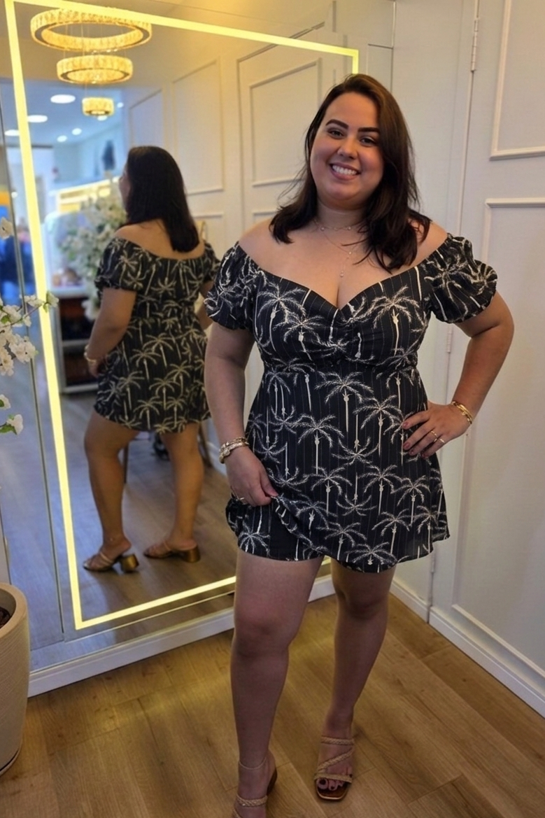 Macaquinho Hadasha Plus – Tecido Duna | Plus Size