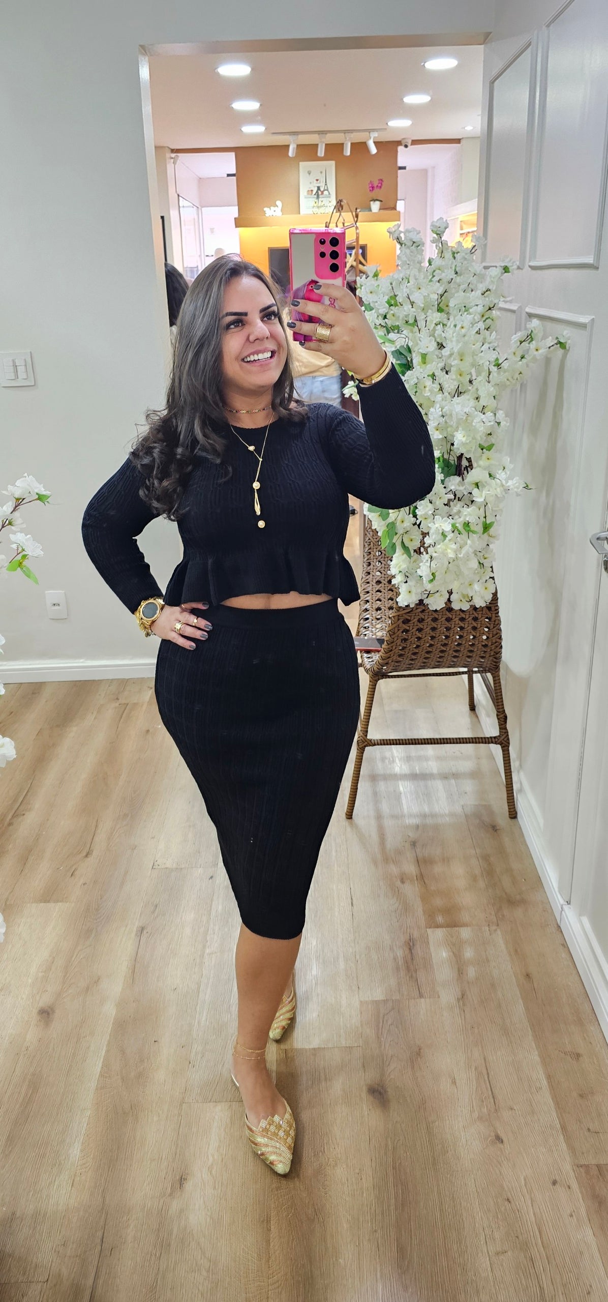 Conjunto Modal Elegante – Tricô Modal | Tamanho Único