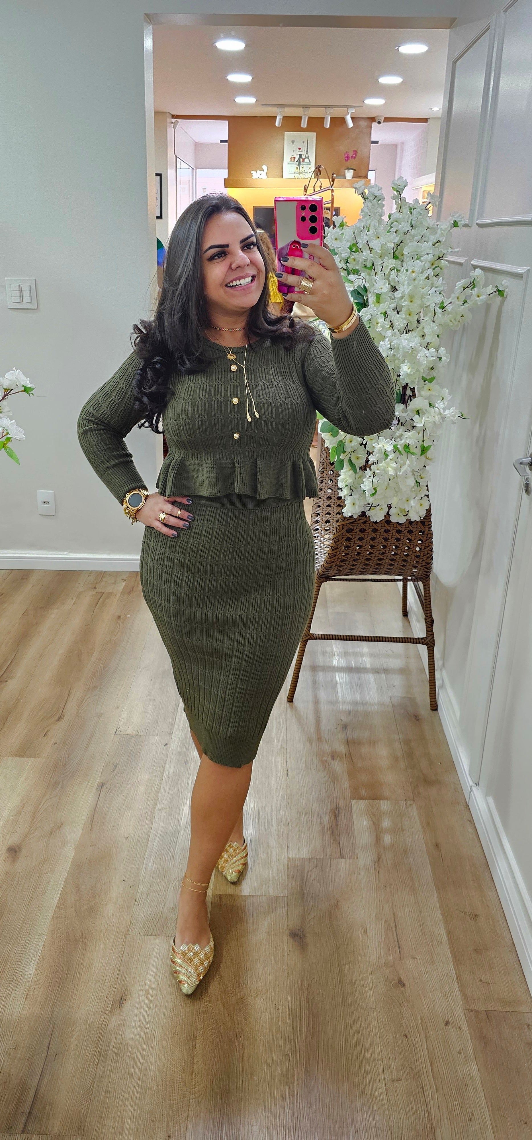 Conjunto Modal Elegante – Tricô Modal | Tamanho Único