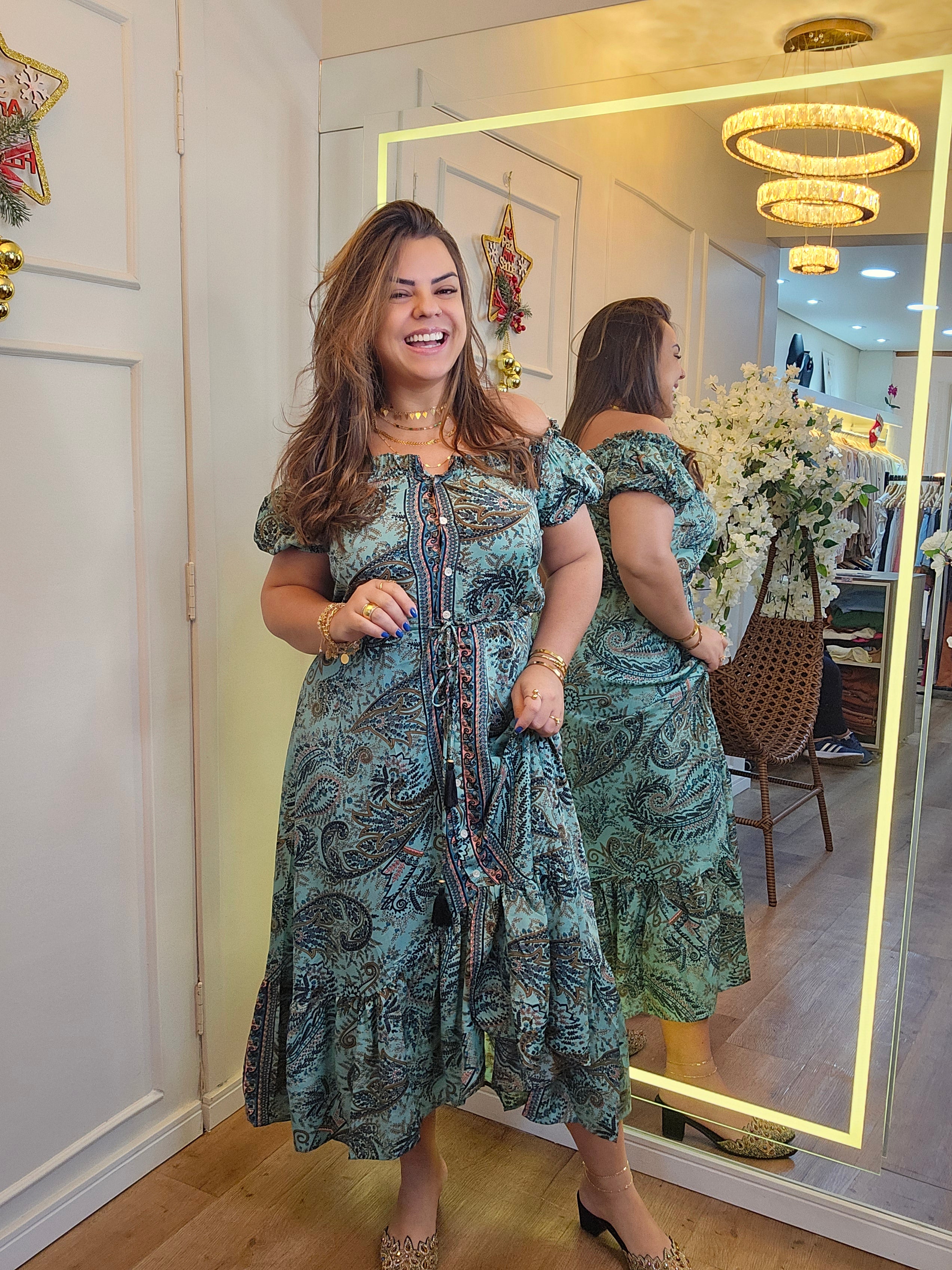 Vestido Indiano Ciganinha – Seda Indiana | Tamanho Único