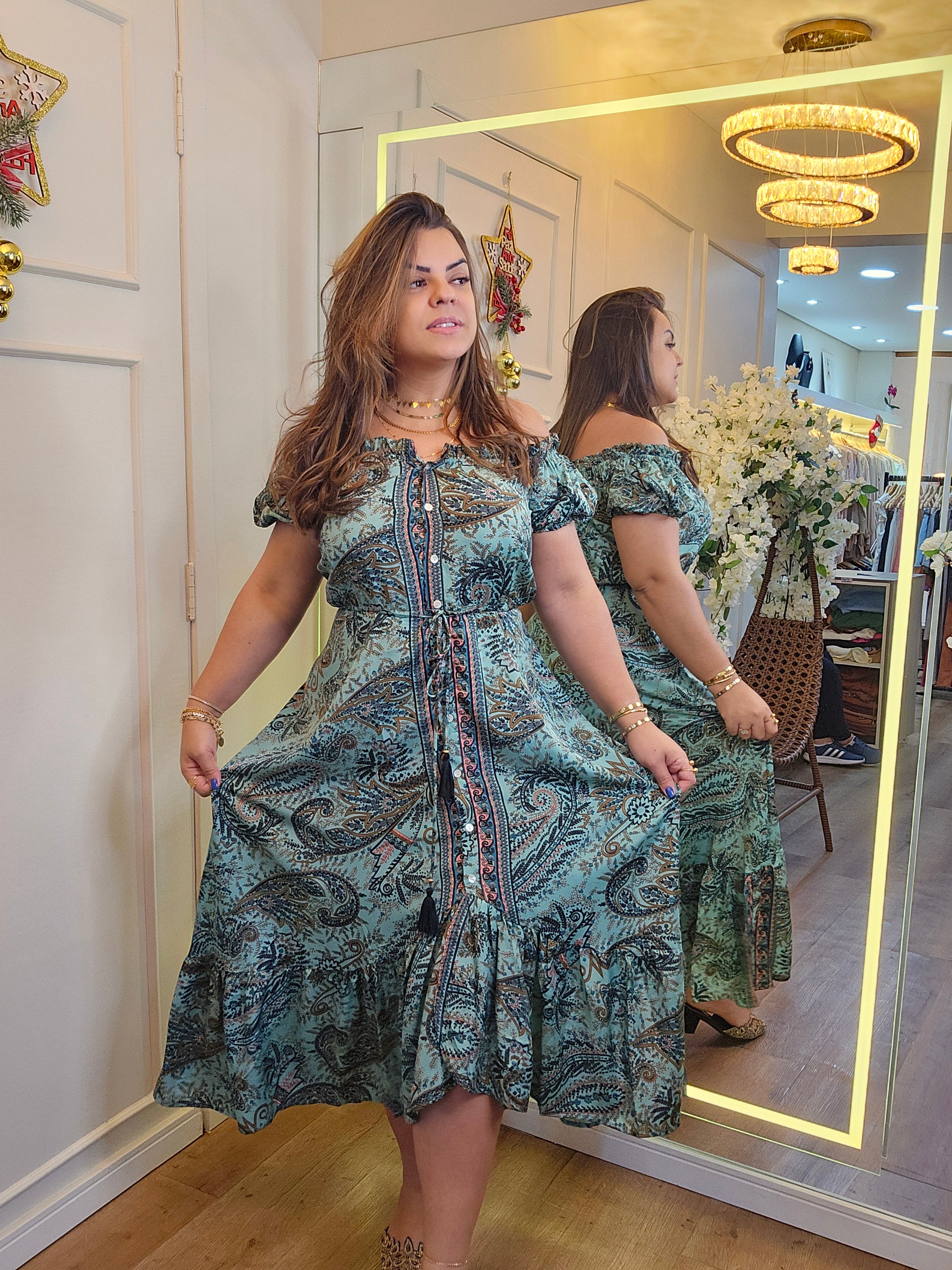 Vestido Indiano Ciganinha – Seda Indiana | Tamanho Único