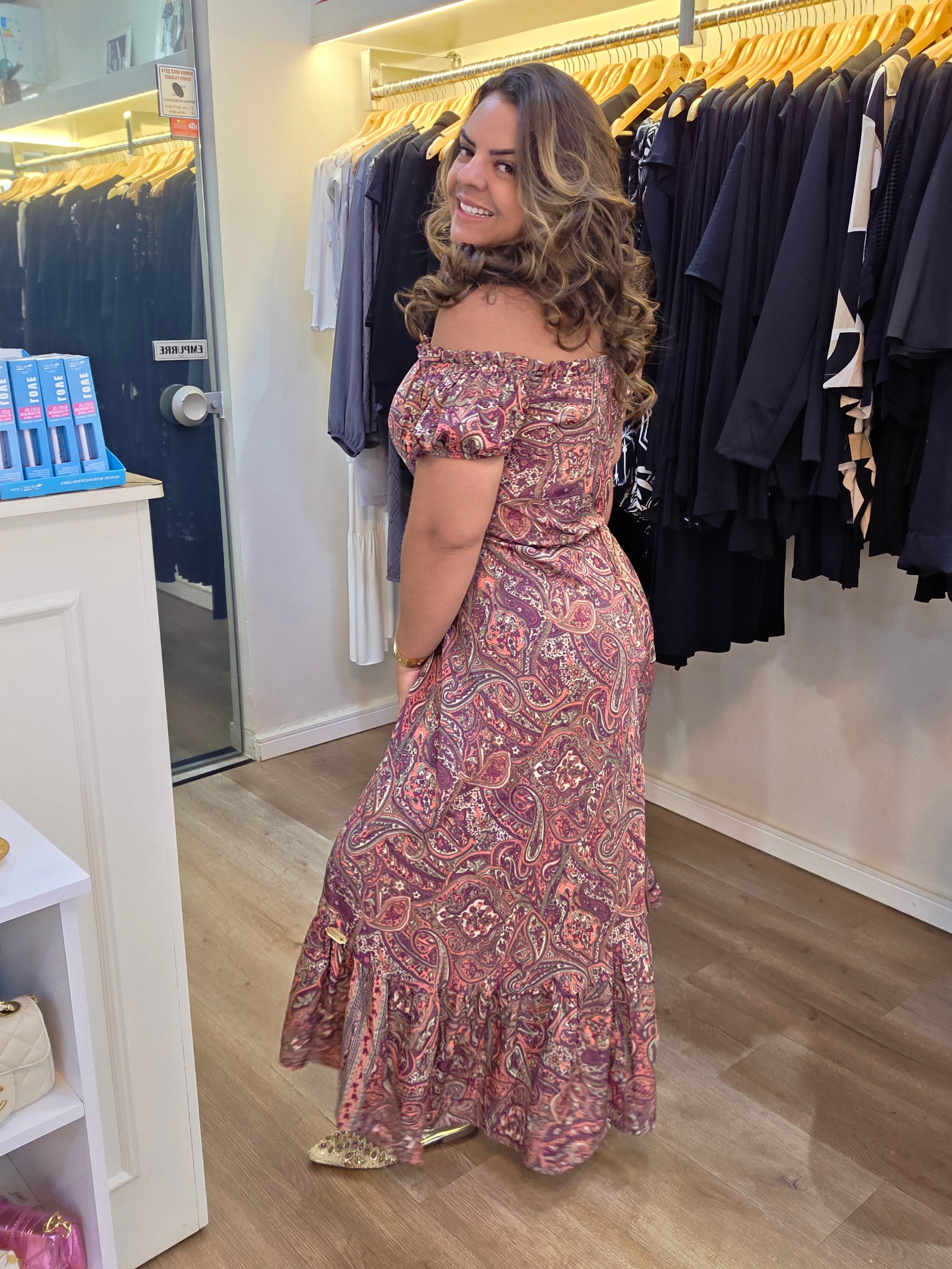 Vestido Indiano Ciganinha – Seda Indiana | Tamanho Único