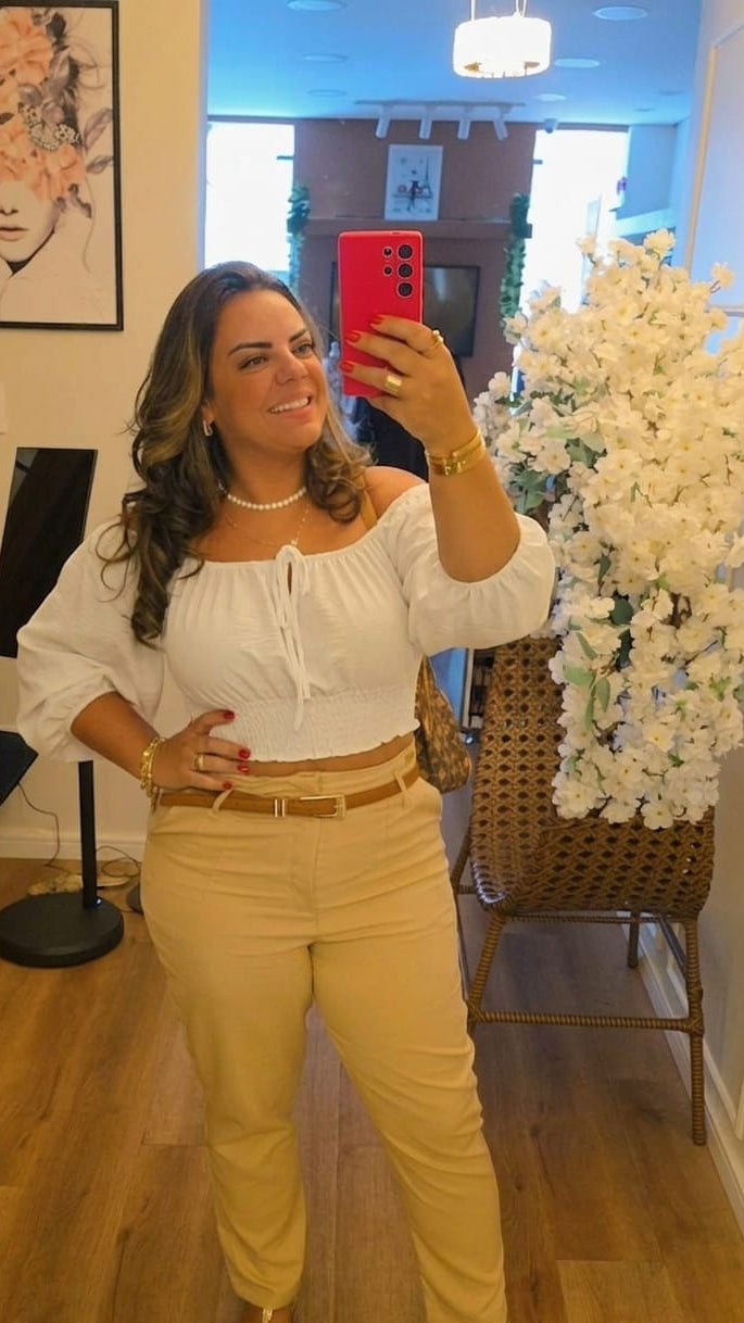 Cropped Adele – Tecido Duna | Tamanho Único
