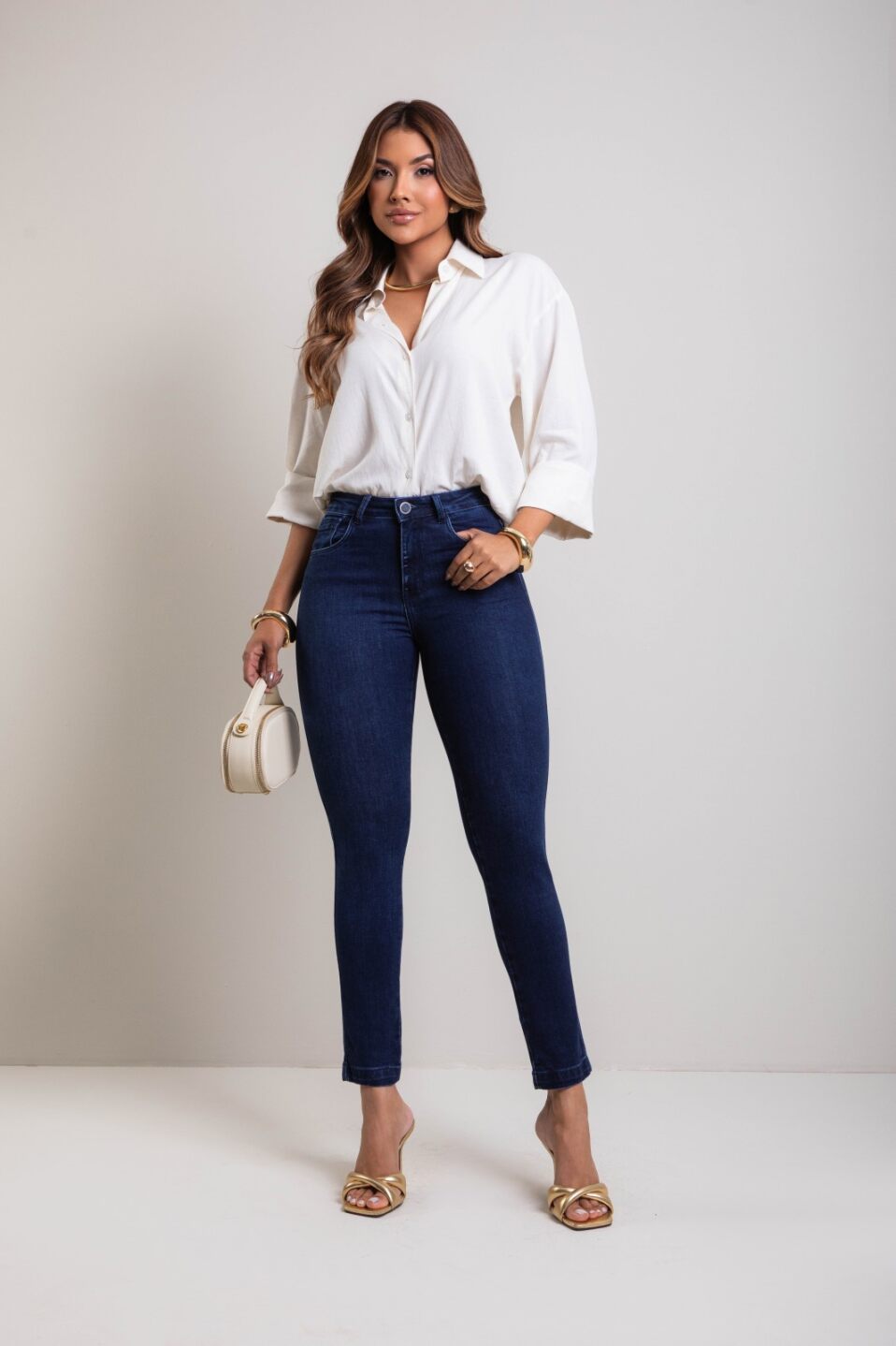Calça Feminina Cigarrete Jeans Neo Blue