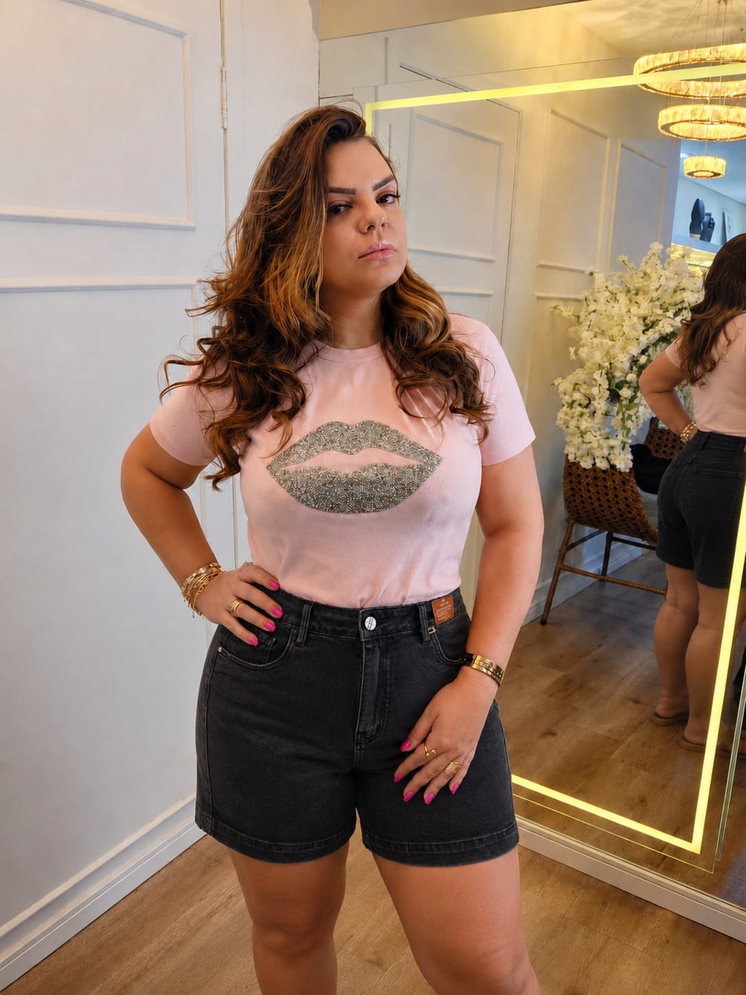 Bermuda Feminina Jeans Meia Coxa Black