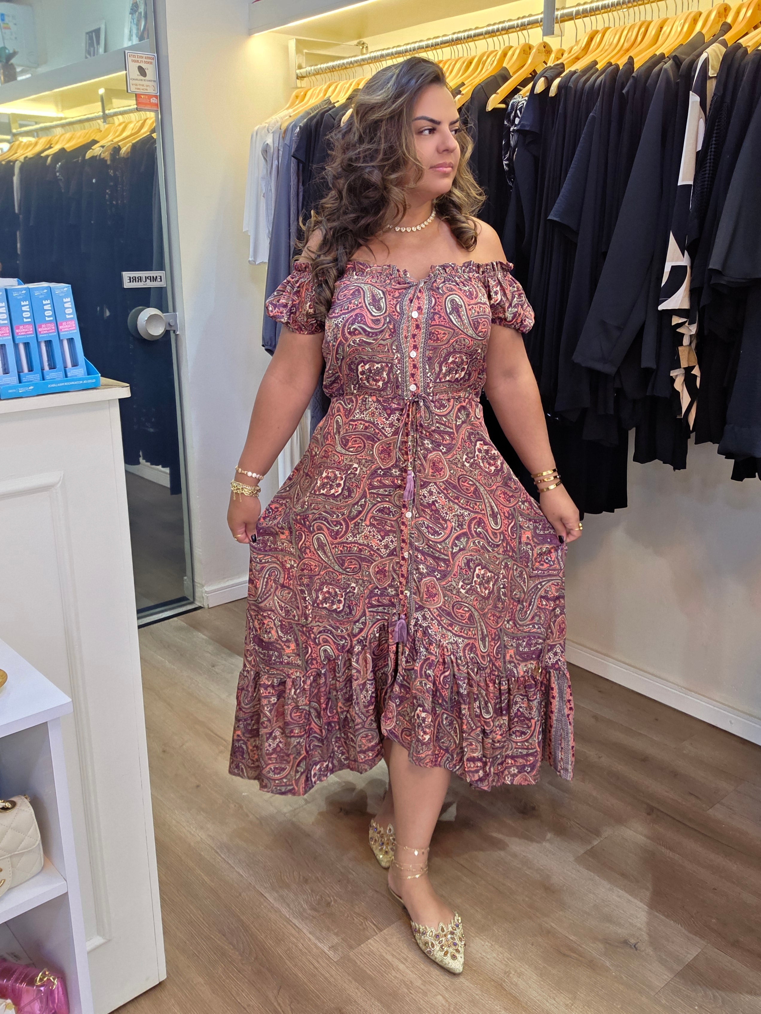 Vestido Indiano Ciganinha – Seda Indiana | Tamanho Único